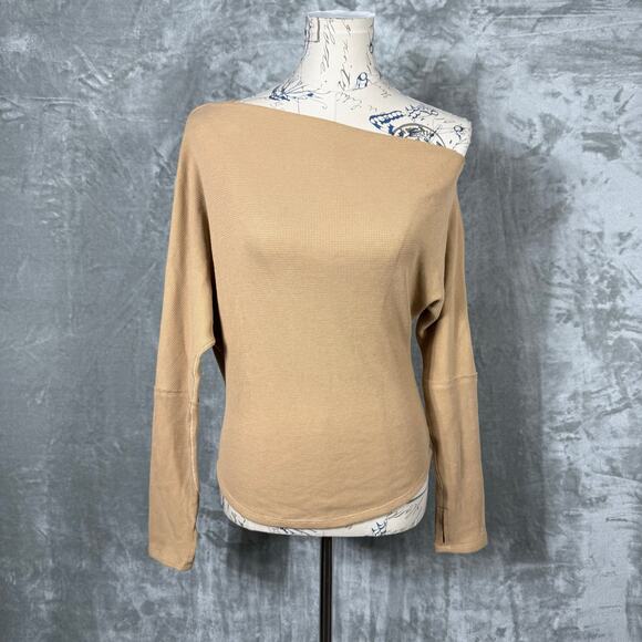 We the Free People Thermal Off Shoulder Top‎ Small Camel - Picture 1 of 14